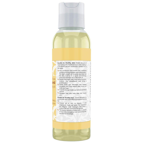 Image of Beauty Aura Sweet Almond Oil | 4 Fl. Oz (118 ml) | 100% Pure | Moisturizing Oil