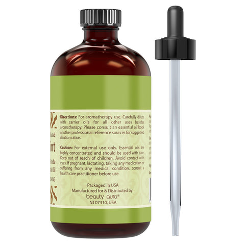 Image of Beauty Aura Peppermint Essential Oil | 8 Fl Oz | 236 Ml