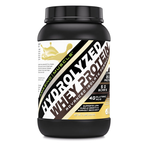 Image of Amazing Muscle Hydrolyzed Whey Protein Isolate | 3 Lbs  | Vanilla