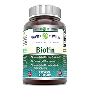 Amazing Formulas Biotin | 5000 Mcg | 100 Capsules