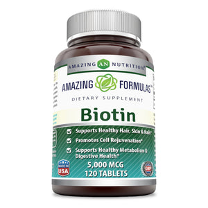 Amazing Formulas Biotin | 5000 Mcg | 120 Tablets