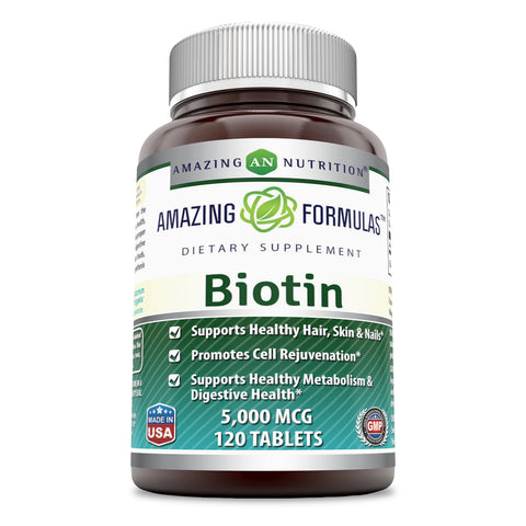 Image of Amazing Formulas Biotin | 5000 Mcg | 120 Tablets