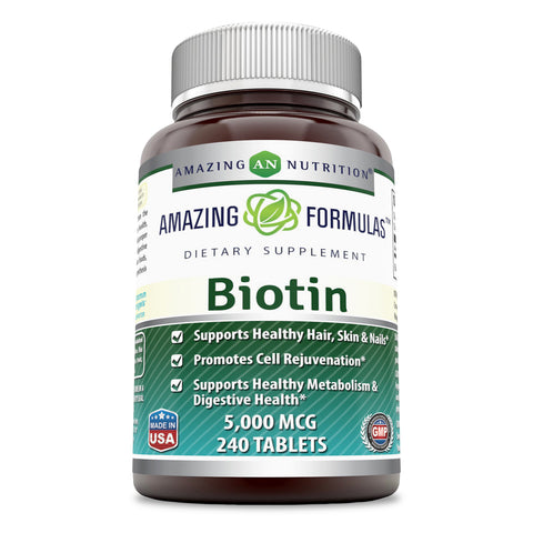 Image of Amazing Formulas Biotin | 5000 Mcg |  240 Tablets