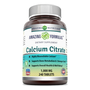 Amazing Formulas Calcium Citrate | 1000 Mg | 240 Tablets