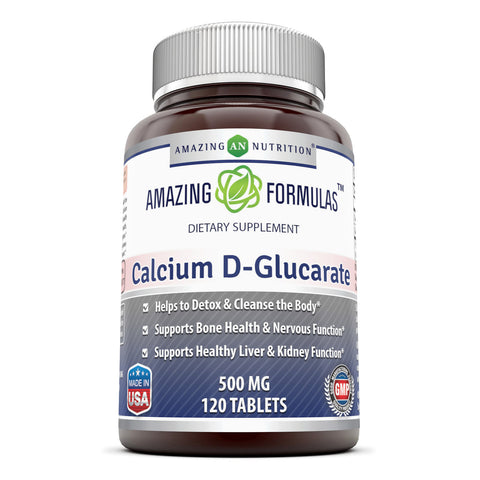 Image of Amazing Formulas Calcium D Glucarate 500 Mg 120 Tablets - Amazing Nutrition