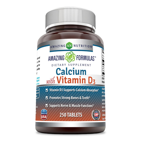 Image of Amazing Formulas Calcium with Vitamins D3 | 250 Tablets