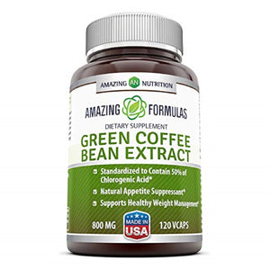 Amazing Formulas Green Coffee Bean |  Extract 800 Mg | 120 Veggie Capsules