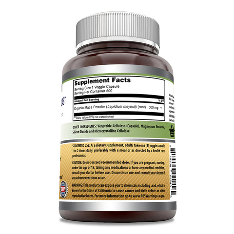 Image of Amazing Formulas Maca 500 Mg 500 Veggie Capsules
