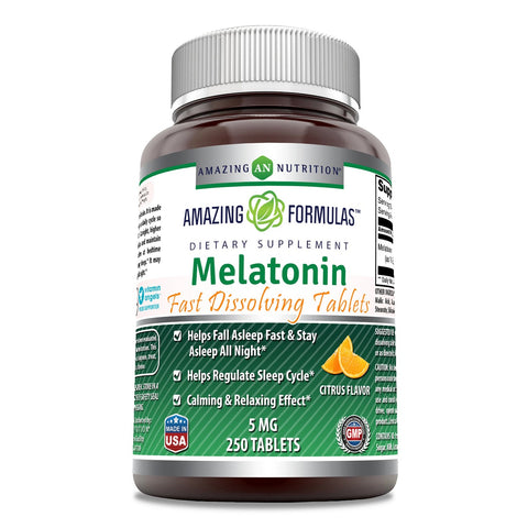 Image of Amazing Formulas Melatonin Quick Dissolve | 5 Mg | 250 Tablets| Citrus Flavor
