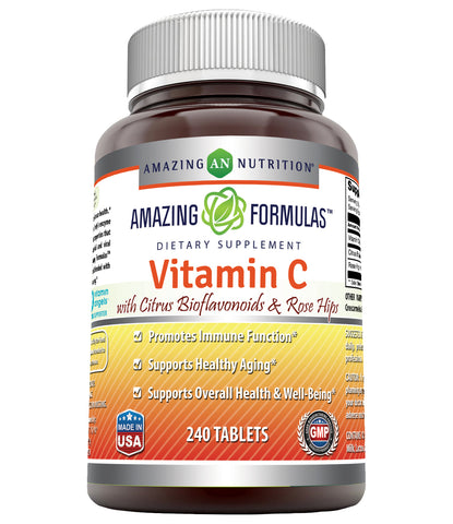 Image of Amazing Formulas Vitamin C with Rose Hips and Citrus bioflavonoids | 240 Tablets
