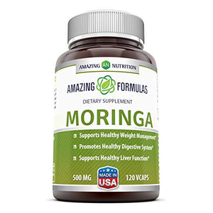 Amazing Formulas Moringa | 500 Mg | 120 Veggie Capsules