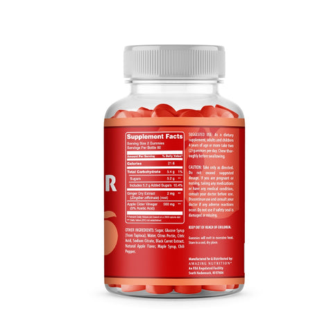 Image of Amazing Gummies Apple Cider Vinegar | 500 Mg Per Serving | 120 Gummies | Apple Flavor