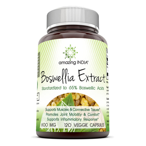 Image of Amazing India Boswellia Extract | 600 Mg | 120 Vegetarian Capsules