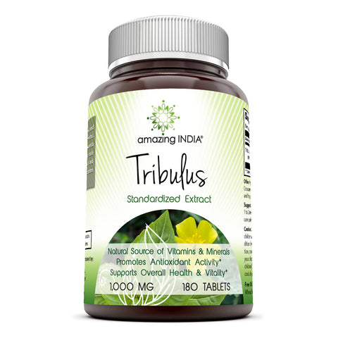 Image of Amazing India Tribulus Extract Dietary Supplement | 1000 Mg | 180 Tablets