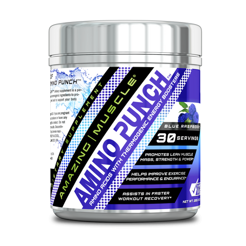 Image of Amazing Muscle Amino Punch | Blue Raspberry | 30 Servings | 255 G | 8.5 Grams per Serving