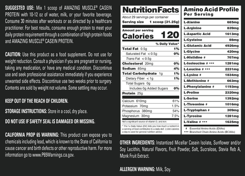 Image of Amazing Muscle Casein Protein Powder | 25 Grams Protein | 2 Lb Powder