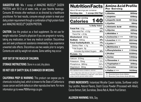 Image of Amazing Muscle Casein Protein Powder | 25 Grams Protein | 2 Lb Powder