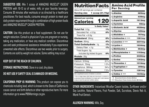 Image of Amazing Muscle Casein Protein Powder | 25 Grams Protein | 2 Lb Powder