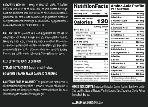 Image of Amazing Muscle Casein Protein Powder | 25 Grams Protein | 2 Lb Powder