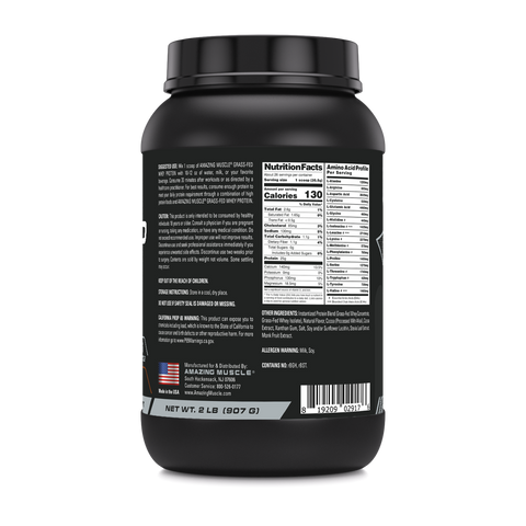 Image of Amazing Muscle Grass Fed Whey Protein Powder | 2 Lb | 25 Grams Protein Per Serving