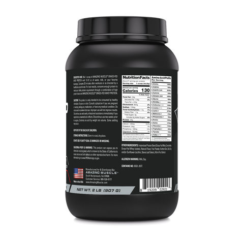 Image of Amazing Muscle Grass Fed Whey Protein Powder | 2 Lb | 25 Grams Protein Per Serving
