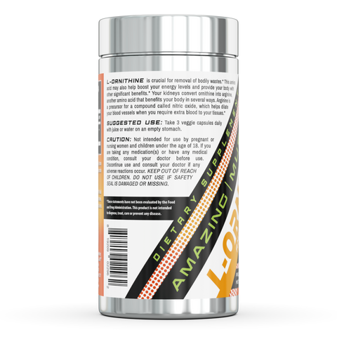 Image of Amazing Muscle L-Ornithine | 1500 Mg per Serving | 120 Veggie Capsules