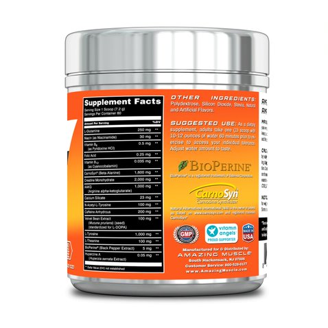 Image of Amazing Muscle Max Boost Pre-Workout Formula | Orange Flavor | 60 Servings | 7.2 Grams per Serving