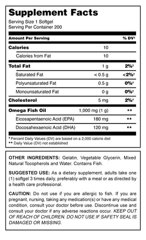 Image of Amazing Muscle Omega Fish Oil | 1000 Mg | 200 Softgels