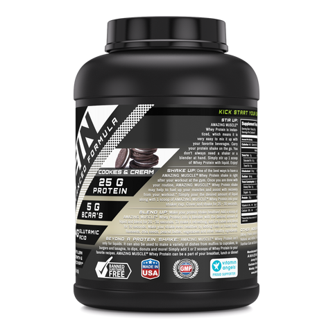 Image of Amazing Muscle Whey Protein Isolate & Concentrate | 5 Lbs | Cookies & Cream