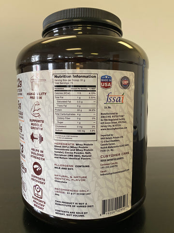 Image of Amazing Raw Whey Protein | Isolate & Concentrate | 5 Lbs | Chocolate Flavor