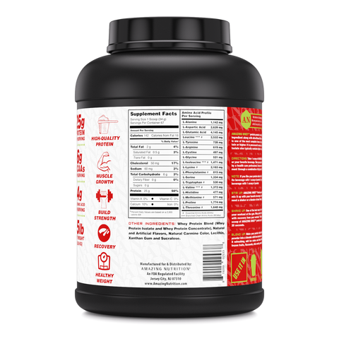 Image of Amazing Whey Whey Protein Isolate & Concentrate | 5 Lbs | Strawberry Flavor