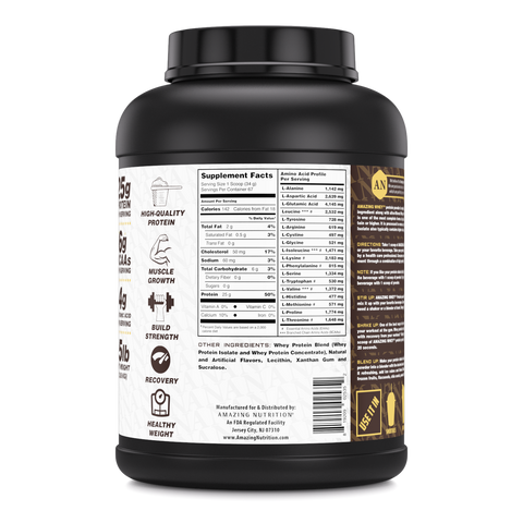 Image of Amazing Whey Whey Protein (Isolate & Concentrate) - 5 Lb, Vanilla Flavor