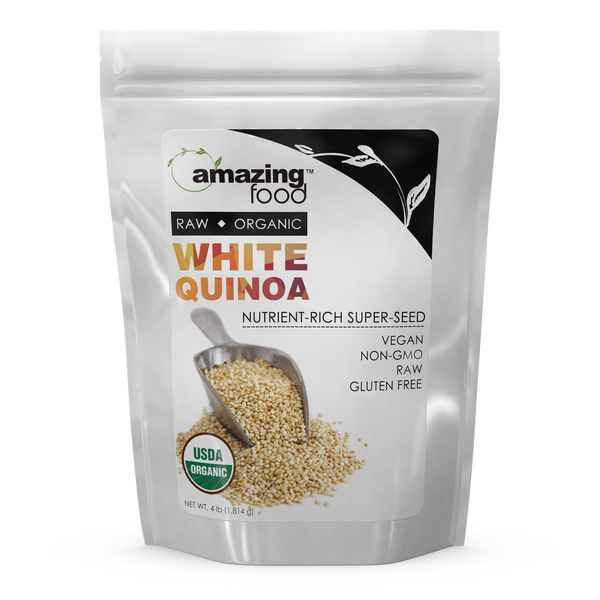 Amazing Food White Quinoa 4 LB 42 Grams per Serving 43 Servings Amazing Nutrition