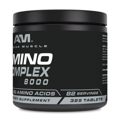 Image of Amazing Muscle Amino Complex 8000 | 8 G Amino Acids per Serving | 325 Tablets | 82 Servings