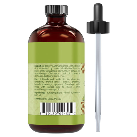 Image of Beauty Aura Cinnamon Leaf Essential Oil | 4 Fl Oz | 118 Ml