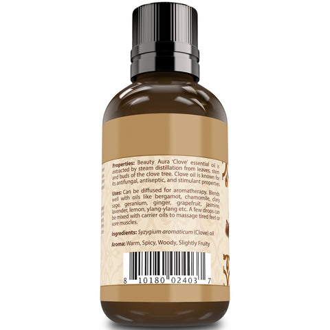 Image of Beauty Aura Clove Essential Oil | 2 Fl Oz | 60 Ml