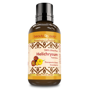 Beauty Aura Premium Collection- Ultra Pure Helichrysum Essential Oil | 1 Oz