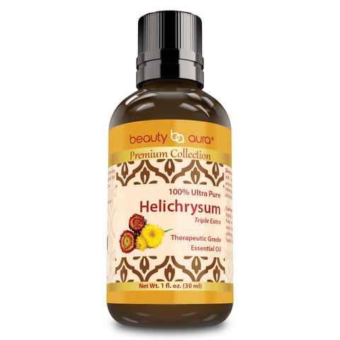 Image of Beauty Aura Helichrysum Oil | Therapeutic Grade Essential Oil | 1 Fl. Oz (30 ml) | Premium Collection