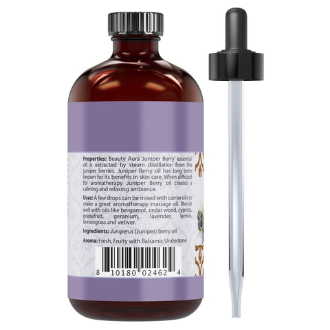 Image of Beauty Aura Juniper Berry Essential Oil | 4 Fl Oz | 118 Ml
