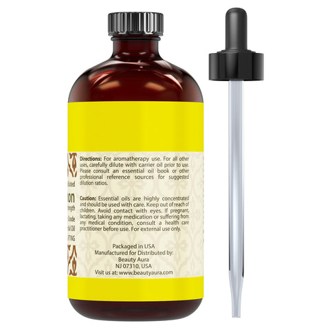Image of Beauty Aura Lemon 5x Extra Strength Oil | Therapeutic Grade Essential Oil | 4 Fl. Oz (118 ml)