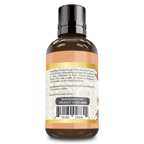 Image of Beauty Aura Roman Chamomile Oil | Therapeutic Grade Essential Oil | 1 Fl. Oz (30 ml) | Premium Collection