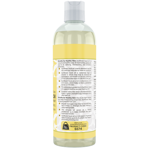 Image of Beauty Aura Sunflower Seed Oil | 16 Fl. Oz (473 ml) | 100% Pure | Healing & Moisturizing