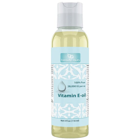 Image of Beauty Aura Vitamin E oil | 4 Fl. Oz (118 ml) | 28,000 IU per Oz.
