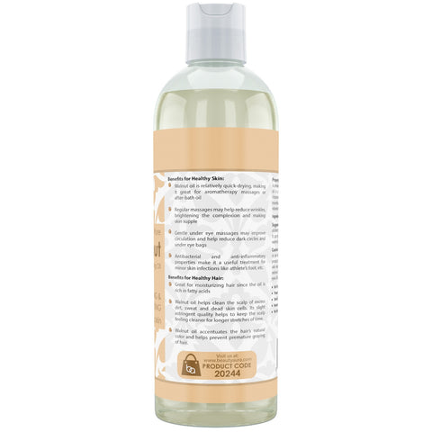 Image of Beauty Aura Walnut Oil | 16 Fl. Oz (473 ml) | 100% Pure | Deep Nourishing Oil