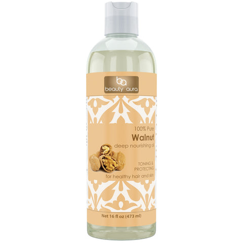 Image of Beauty Aura Walnut Oil | 16 Fl. Oz (473 ml) | 100% Pure | Deep Nourishing Oil