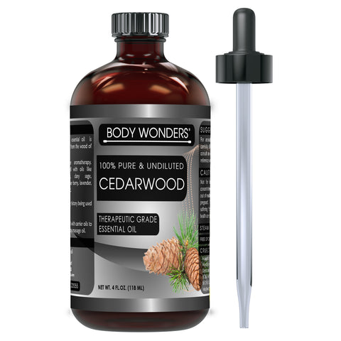 Image of Body Wonders Cedarwood Oil | Therapeutic Grade Essential Oil | 4 Fl. Oz (118 ml)
