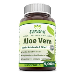 Herbal Secrets Aloe Vera | 5000 Mg | 120 Softgels