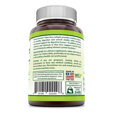 Image of Herbal Secrets Aloe Vera | 5000 Mg | 120 Softgels