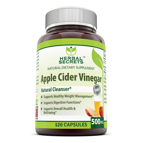 Image of Herbal Secrets Apple Cider Vinegar | 500 Mg | 120 Capsules