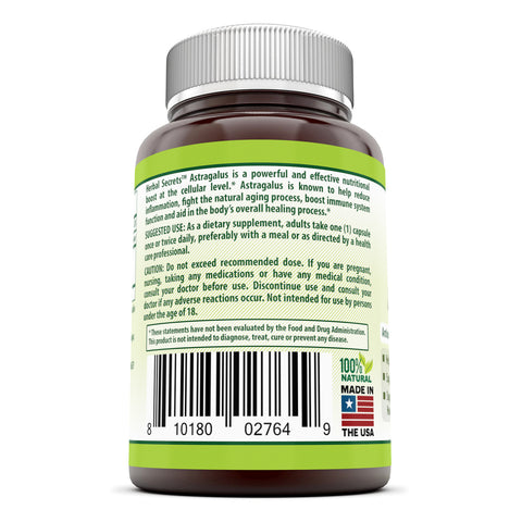 Image of Herbal Secrets Astragalus | 1000 Mg | 120 Capsules